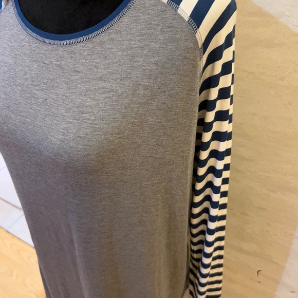 NWT- Matilda Jane Long-Sleeve T-Shirt Tunic Top Navy & White Striped Sleeves - Picture 3 of 10
